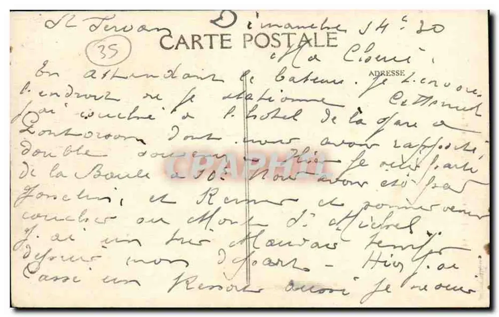 St-Servan-sur-Mer — Torre Solidor — L. Louire, Editor, Rennes - Verso