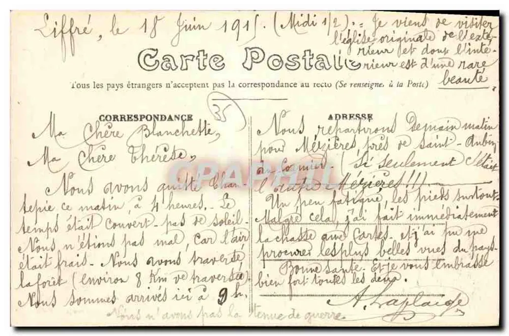 St-Sulpice-la-Forêt — Die Ruinen der Abtei — Verlag E. Bary Rousselière, Rennes - Rückseite