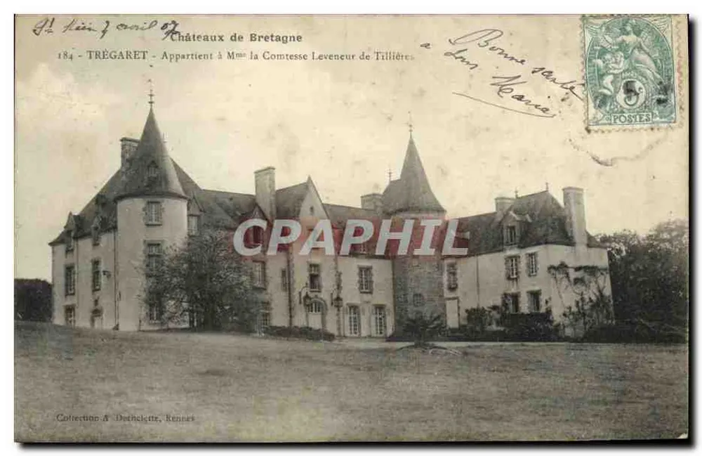 Schlösser der Bretagne — Trégaret — Gehört Madame der Gräfin Leveneur de Tillière — Sammlung Detholet, Rennes - Vorderseite