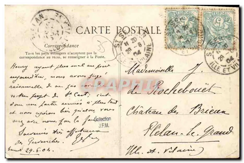 Costa de Émeraude — As Margens da Rance — TROCTIN G.F. n°1190 - Verso