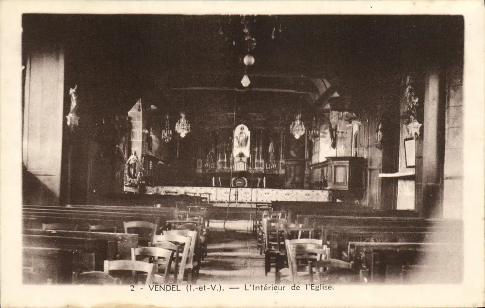 Vendel (Ille-et-Vilaine) — Interior da Igreja — Foto A. Dorias, Rennes - Frente