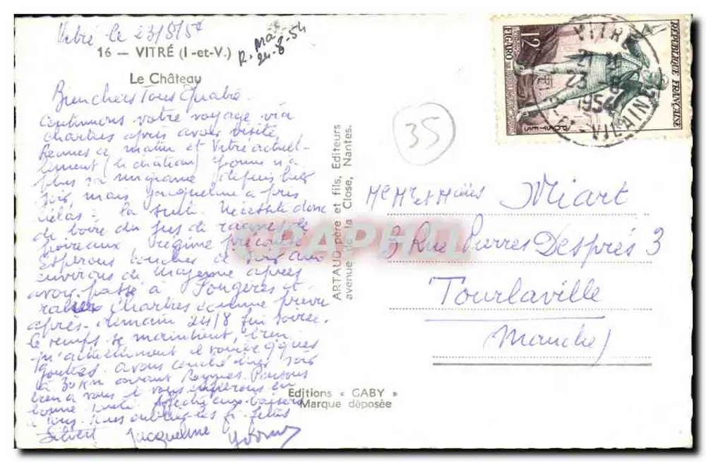 O Castelo de Vitré — editor Gaby, série 35 - Verso