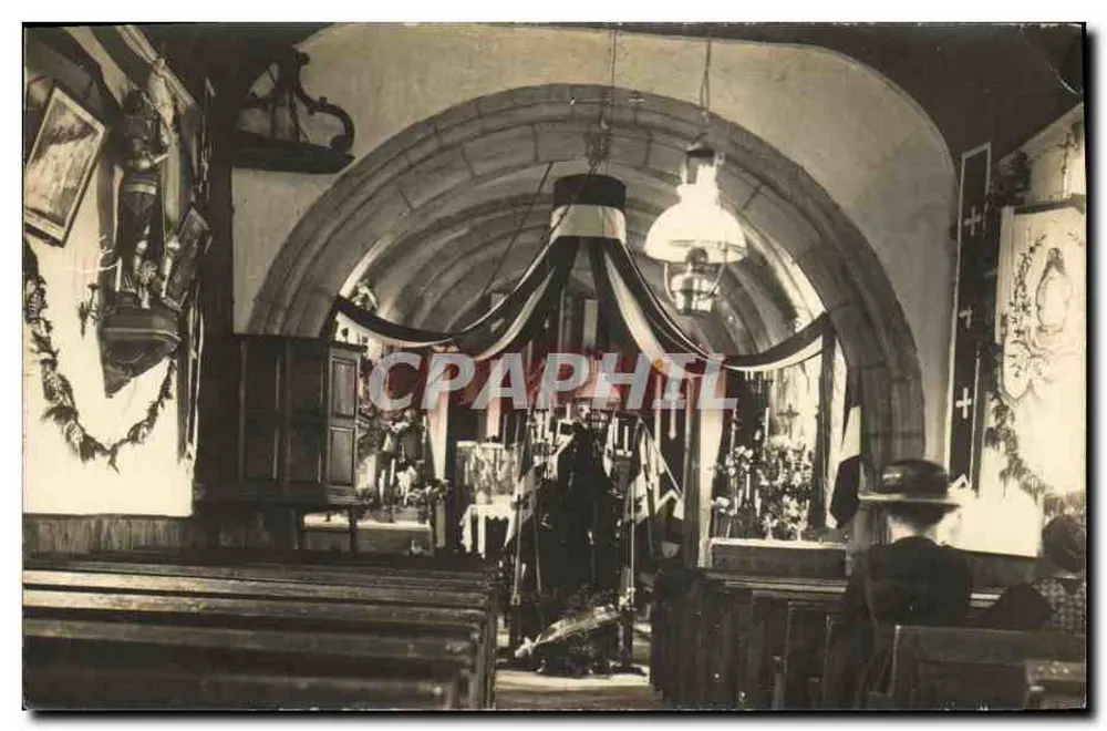 Interior de uma igreja — decorações para uma cerimônia — editor desconhecido - Frente