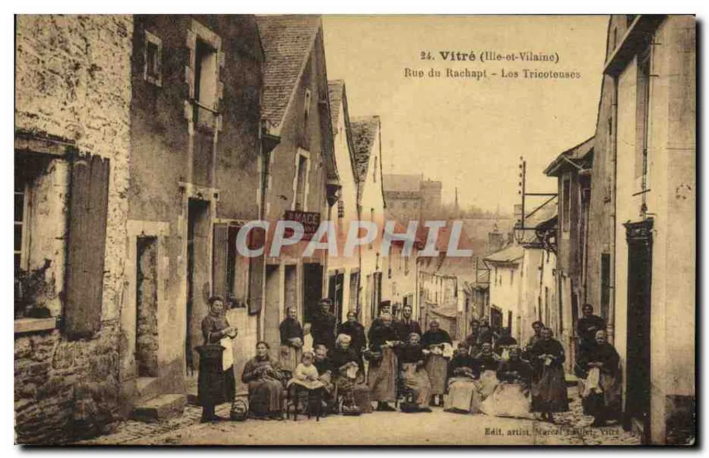 Rue du Rachapt - Die Strickenden in Vitré (Ille-et-Vilaine) — Verleger: Marcel Loubet, Vitre - Vorderseite