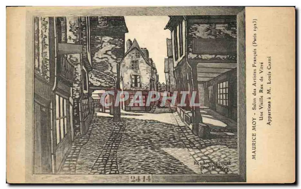 Eine alte Straße in Vitré — Salon des Artistes Français (Paris 1933) — Maurice Moy - Vorderseite