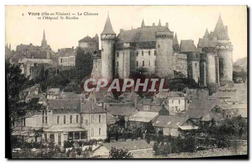 Vitré (Ille-et-Vilaine) — Schloss und Krankenhaus St-Nicolas — J. Marion, Rep. Int. - Vorderseite