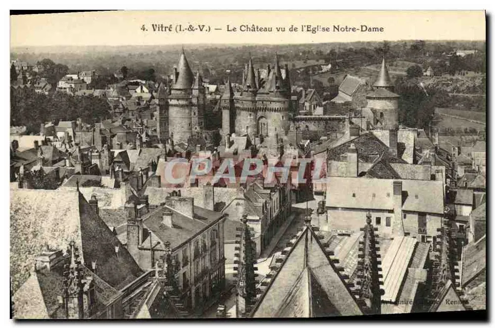Vitré (Il.&V.) — Der Schlossblick von der Kirche Notre-Dame — G. Renne Druck - Vorderseite