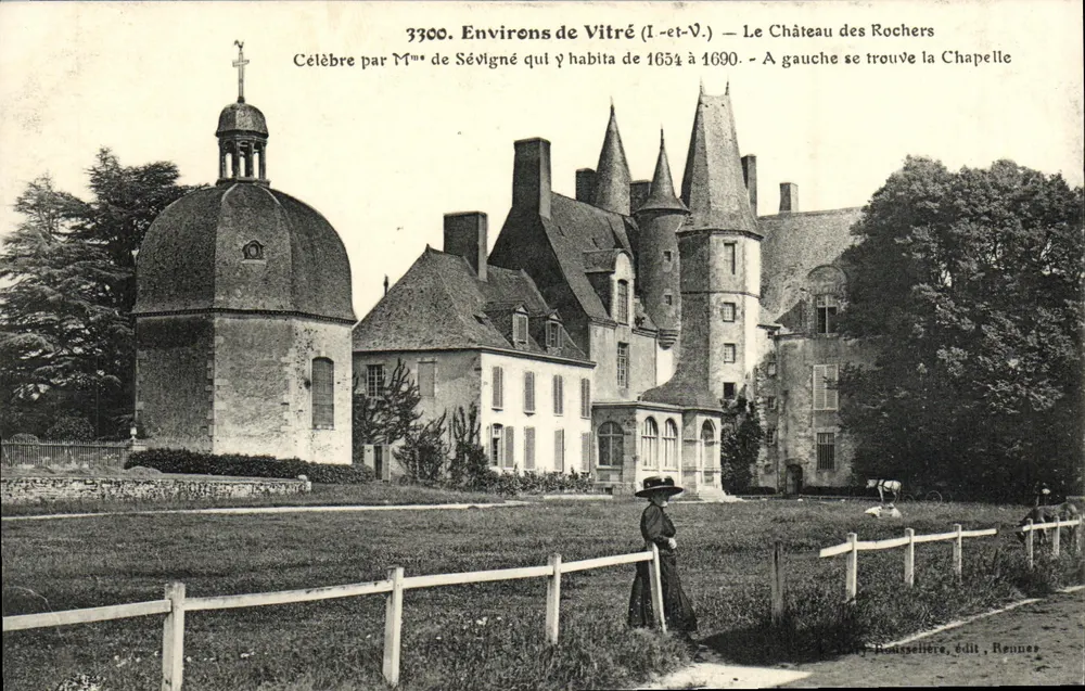 Um Vitré — Schloss Rochers und die Kapelle — Verlag Poussetière, Rennes, Nr. 3300 - Vorderseite