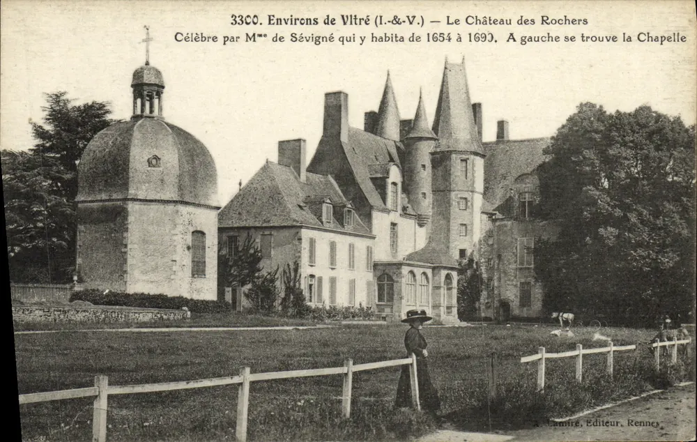 Intorno a Vltré (I.-&-V.) — Il Castello dei Rochers e la Cappella — A. Camire, Editore, Rennes - Recto