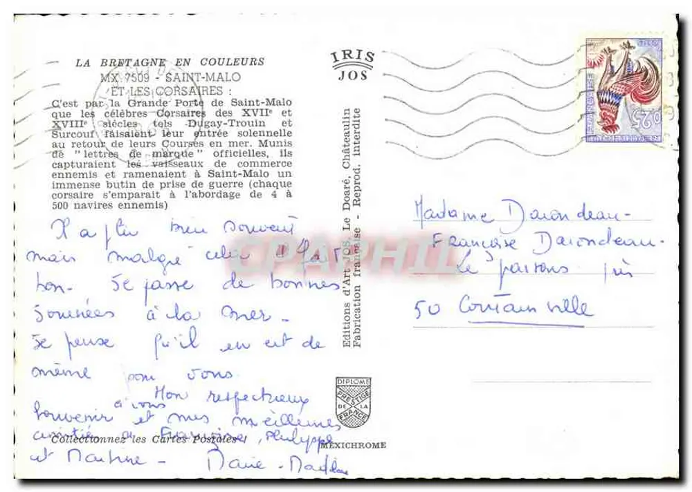 Saint-Malo e os corsários — Éditions Iris Jos - Verso