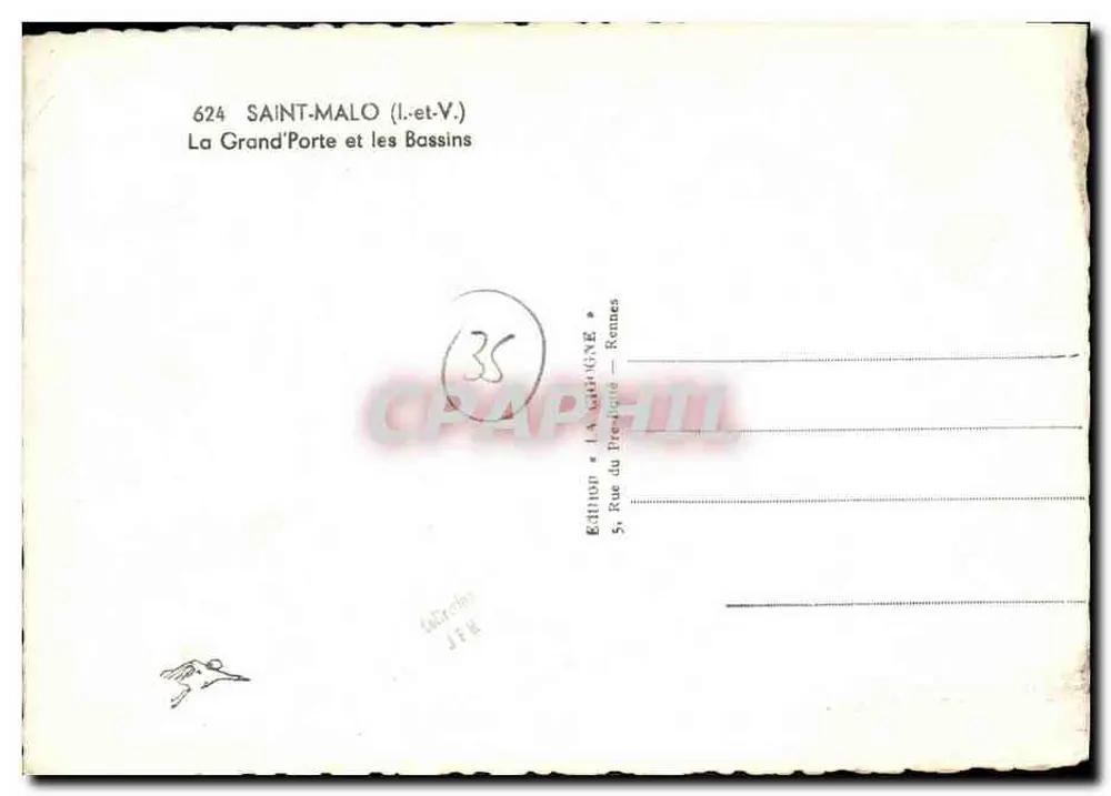 Saint-Malo (Ille-et-Vilaine) — La Grand'Porte und die Bassins — Edition La Pré-Gène - Rückseite