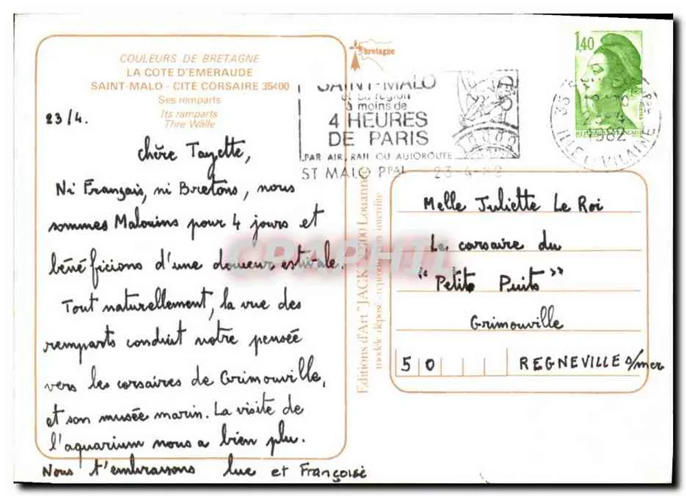 Saint-Malo — cidade corsária — Éditions d'Art Jack - Verso