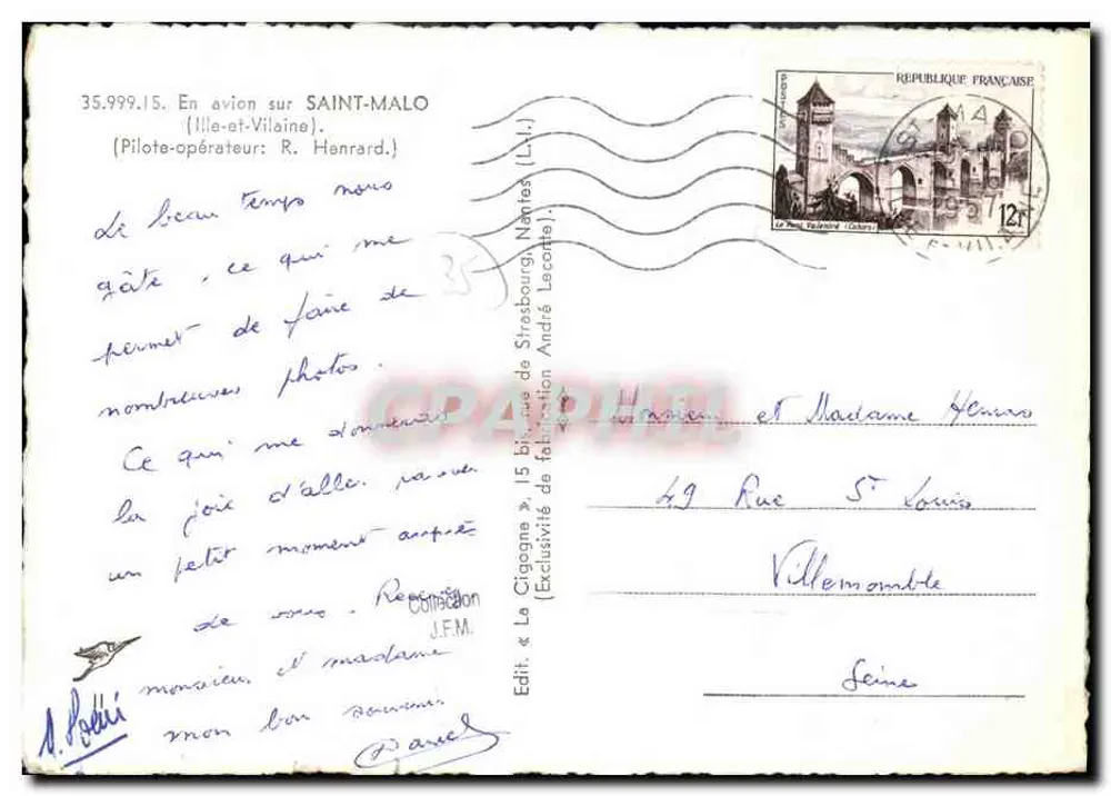 सेंट-मालो - बंदरगाह और समुद्र तट के ऊपरी दृश्य - ला सीगों, एडिट. जे.एफ.एम. - पीछे