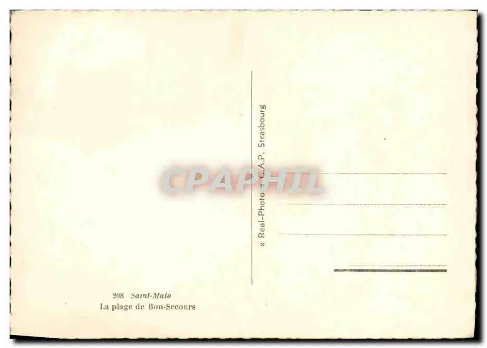 Saint-Malo — Plaża Bon-Secours — Real-Photo C.A.P. Strasbourg - Rewers