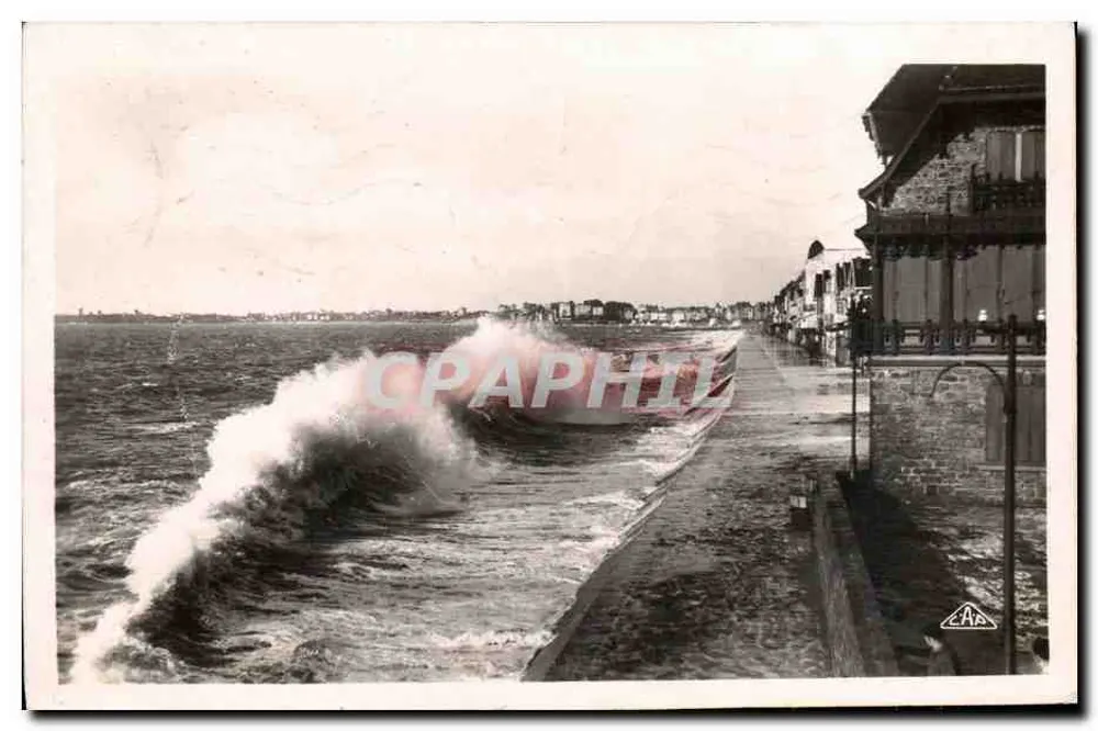 A Digue em Saint-Malo — em tempo ruim — Réal Foto, R. Létoide, n°140 - Frente