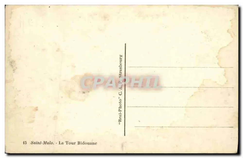 सेंट-मालो - ला टूर बिडूआन - प्रकाशक C. A. P. स्ट्रासबर्ग, संख्या 45 - पीछे