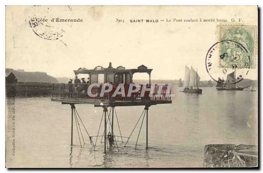 Saint-Malo — Der rollende Brücke bei Ebbe — G.F. n°3901 - Vorderseite