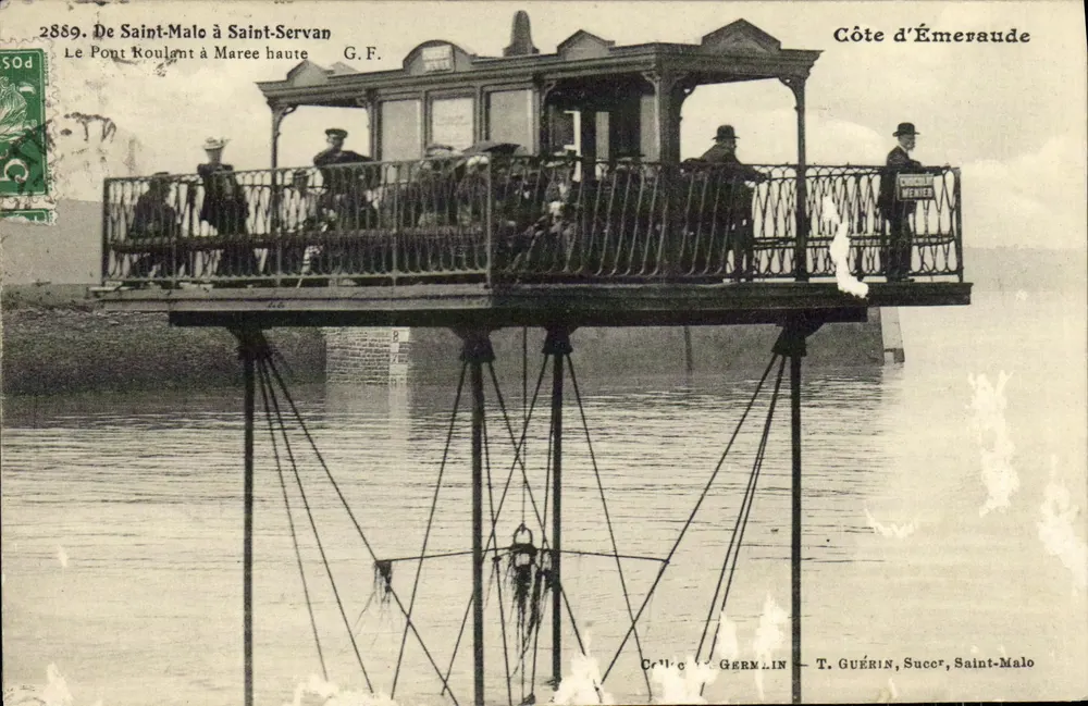 Pont Koulgant à marée haute — vue du pont sur la Côte d'Émeraude — éditeur T. GUÉRIN, Saint-Malo - Vorderseite