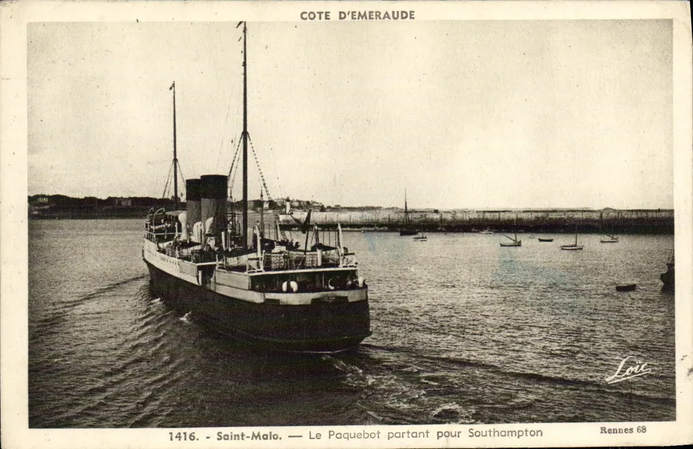 Saint-Malo — Der Dampfer nach Southampton — Verleger Rennes 68 - Vorderseite