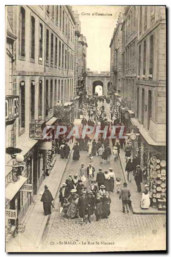 St-Malo — La Rue St-Vincent — éditeur HAYMUR TANFEUR - Frente