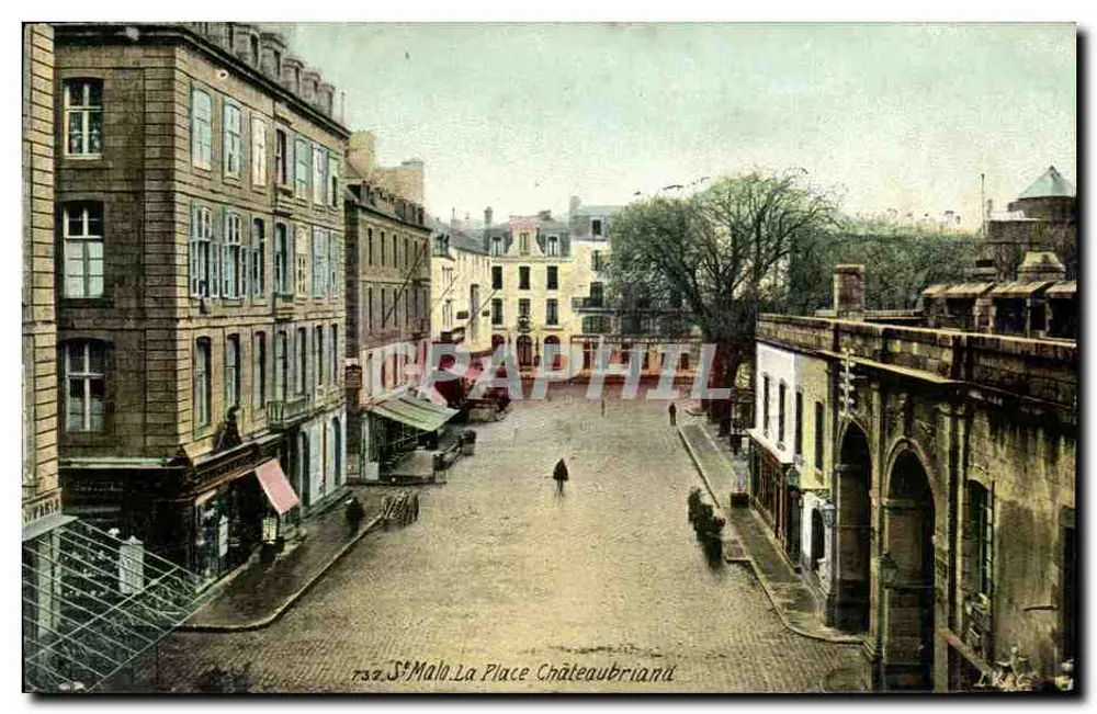 Saint-Malo — A Praça Châteaubriand — editor A. Guillaud - Frente
