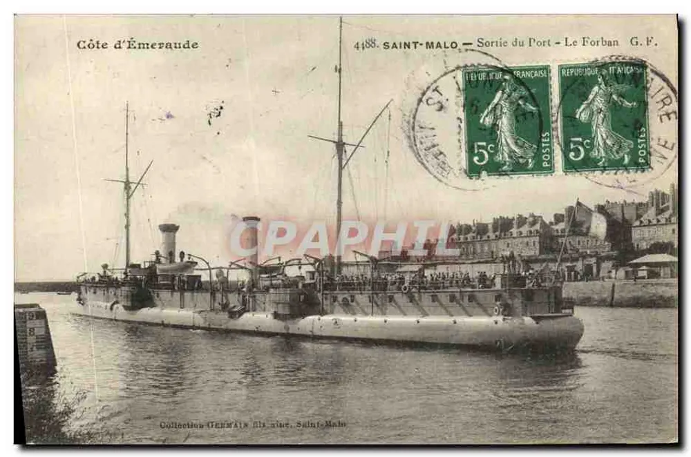 Saint-Malo — Ausfahrt vom Hafen — Le Forban G.F. — Côte d'Émeraude - Vorderseite