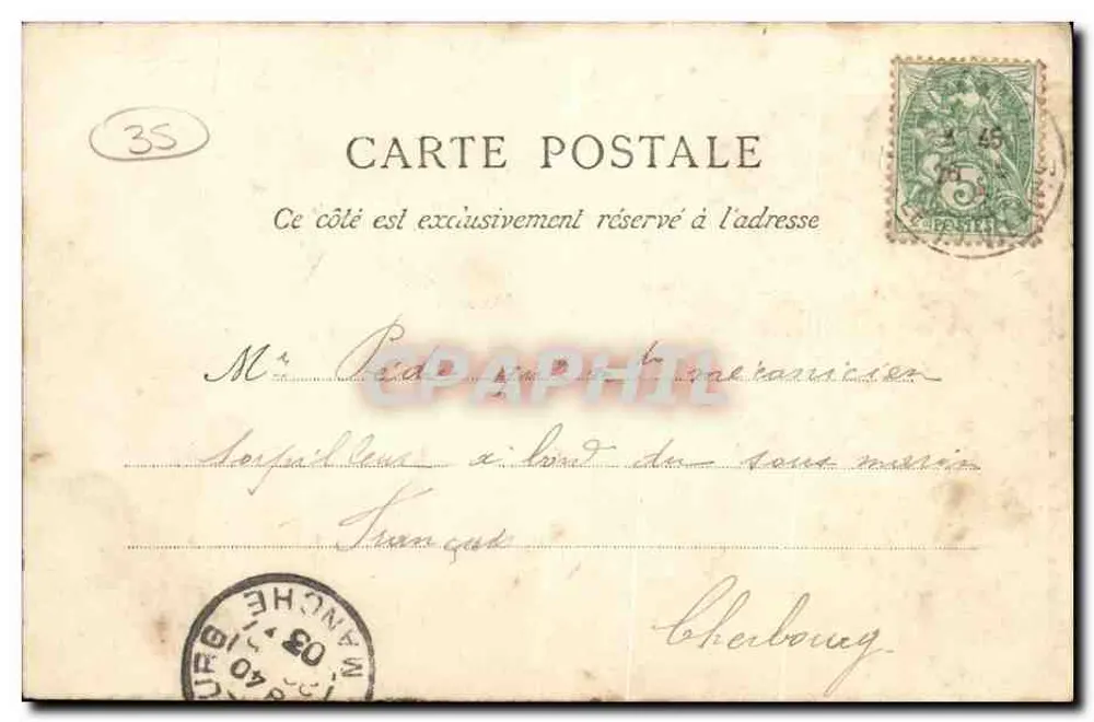 Saint-Malo — Place Chateaubriand — editor Allsopp & Palleale, n° 35 - Verso