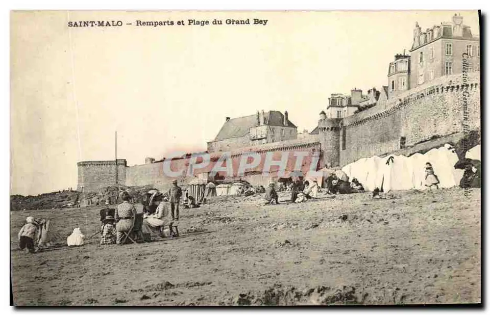SAINT-MALO — Mauern und Strand von Grand Bay — Sammlung Gromain 18 - Vorderseite