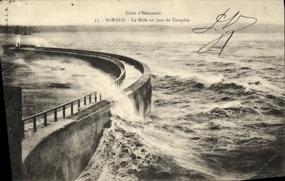 St-Malo - O Môle em um dia de Tempestade — Cote d'Émeraude, n°53 - Frente