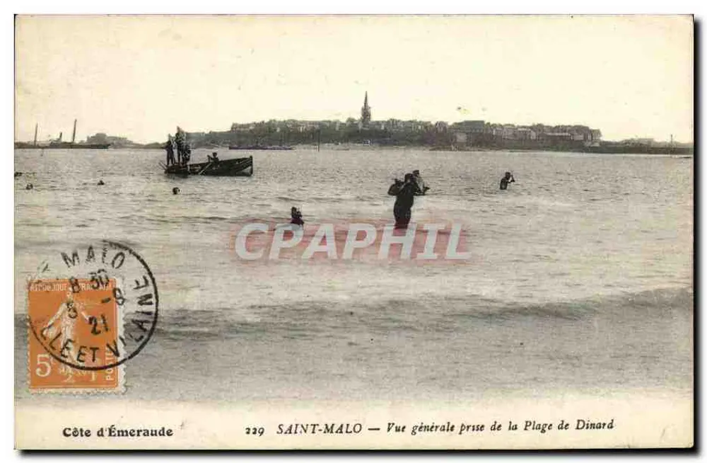 Saint-Malo — Allgemeine Ansicht vom Strand von Dinard — Côte d'Émeraude, n°229 - Vorderseite