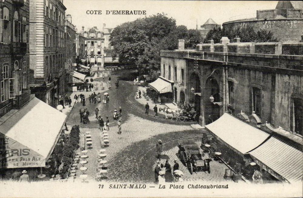 Saint-Malo — A Praça Châteaubriand — Cote d’Émeraude, editor Armand et Nozais, Nantes, n°72 - Frente