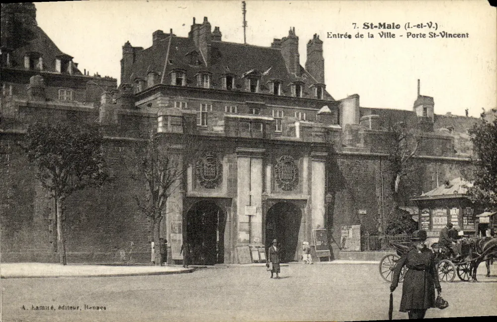 St-Malo (I.-el-V.) — Eingang zur Stadt — Tor Saint-Vincent — A. Lamiré, Verlag, Rennes - Vorderseite