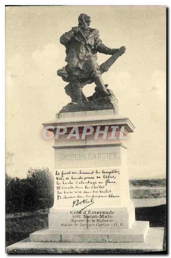 Statue von Jacques Cartier — Emerald Coast, Saint-Malo — Verlag G. F. - Vorderseite