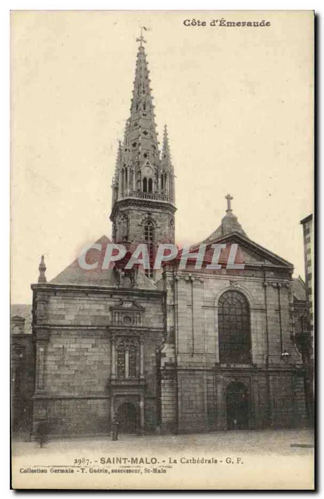 Saint-Malo - A Catedral — Costa da Esmeralda — Coleção Germain - T. Guérin, sucessor, St-Malo - Frente