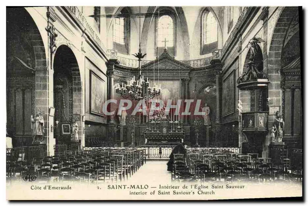 Saint-Malo — Innenansicht der Kirche Saint Sauveur — Côte d'Emeraude, n°2 - Vorderseite