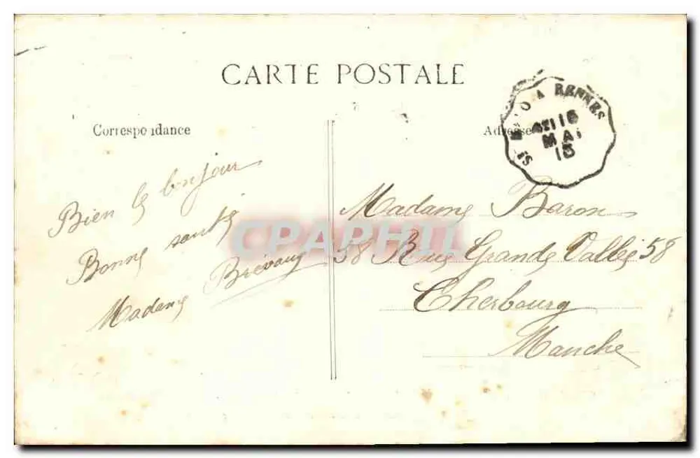 Saint-Malo — Studien zu Wellen — Der Môle des Noires — Verlag E.D. n°100 - Rückseite
