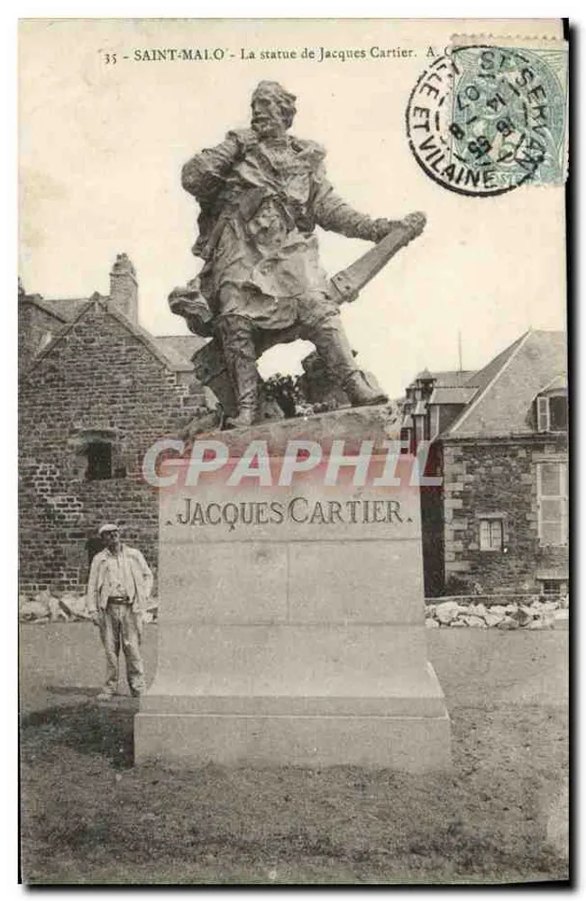 Saint-Malo - A estátua de Jacques Cartier - A. C. (editor) - Frente