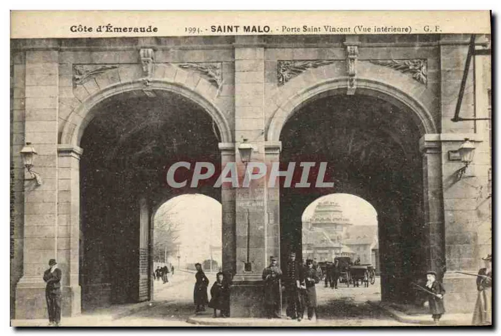 Saint-Malo - Porta Saint-Vincent (Visão interior) — G.F. — 1904 - Frente