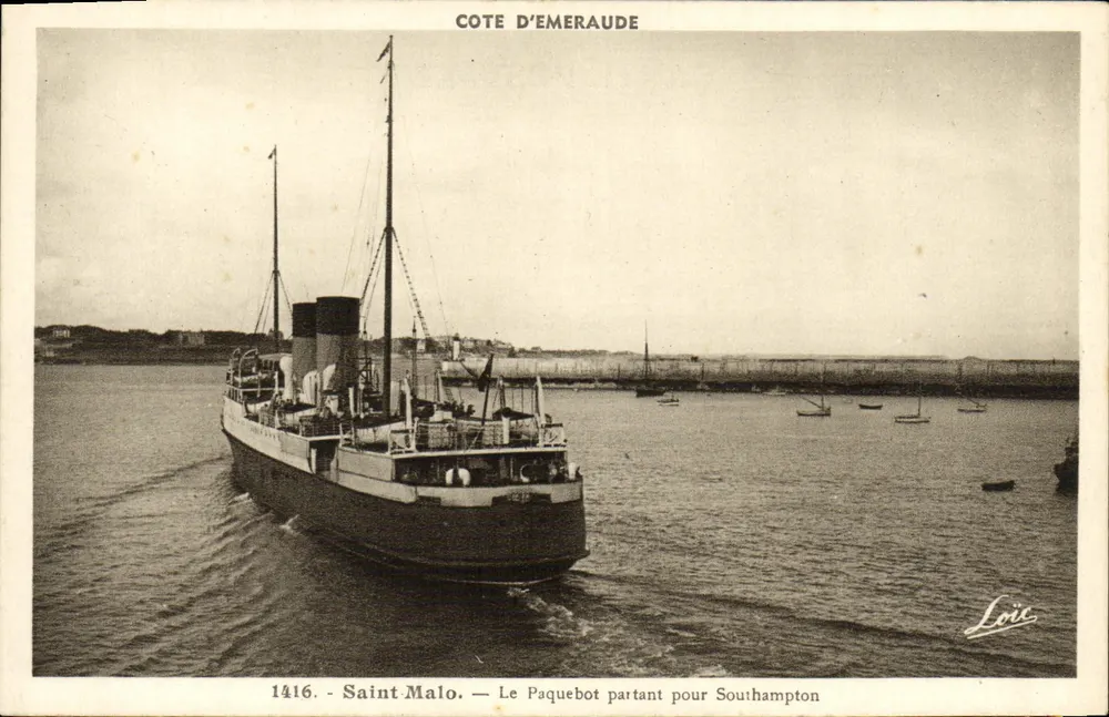 Saint-Malo — Der Dampfer, der nach Southampton abfährt — Verleger Loïc, Nr. 1416 - Vorderseite