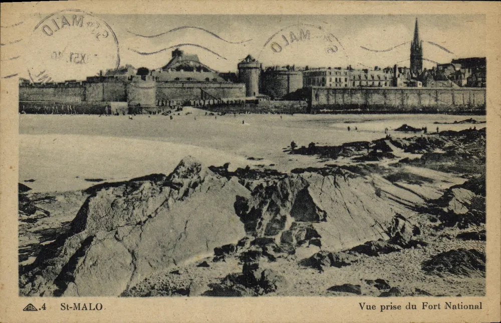 St-Malo — Ansicht vom Fort National — Vintage Postcard n°4, Verlag C.P. des Arts Mécaniques - Vorderseite