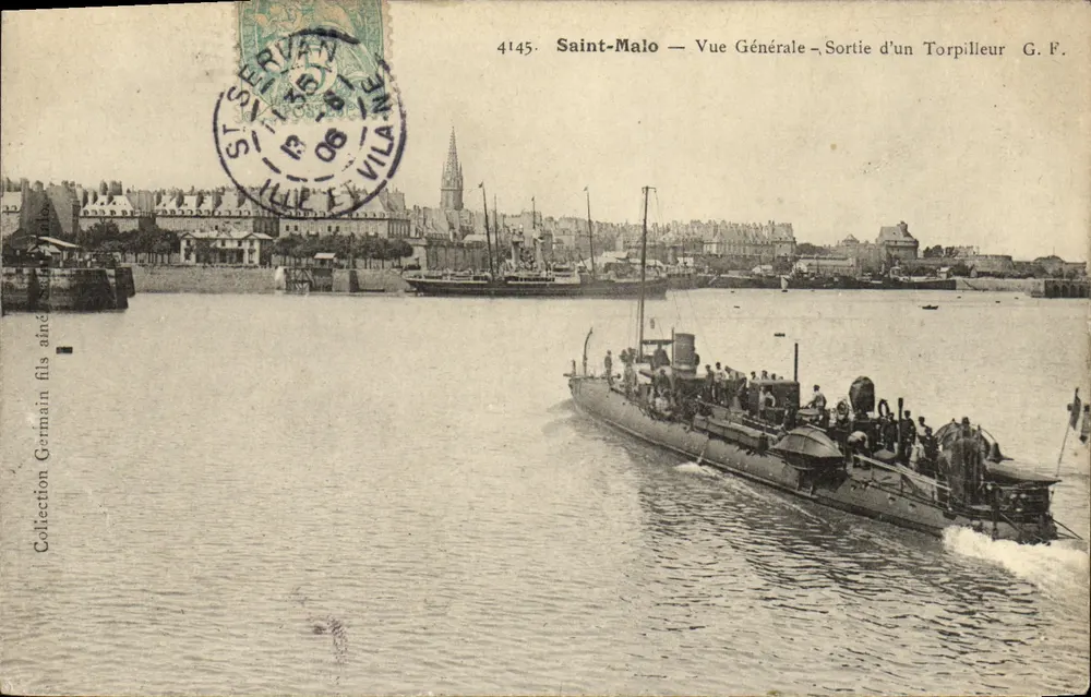 Saint-Malo — Allgemeiner Blick — Abfahrt eines Torpedoboots G.F. - Vorderseite