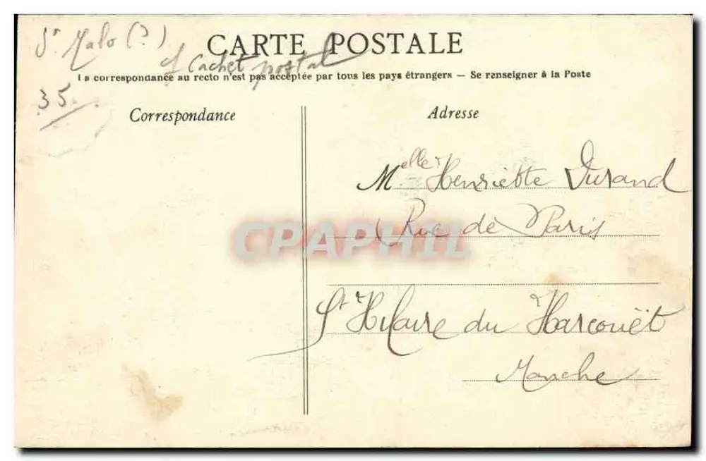 Boulevard de la Liberté und rue Poullain-Duparc — Paris — A.G. 84 - Rückseite
