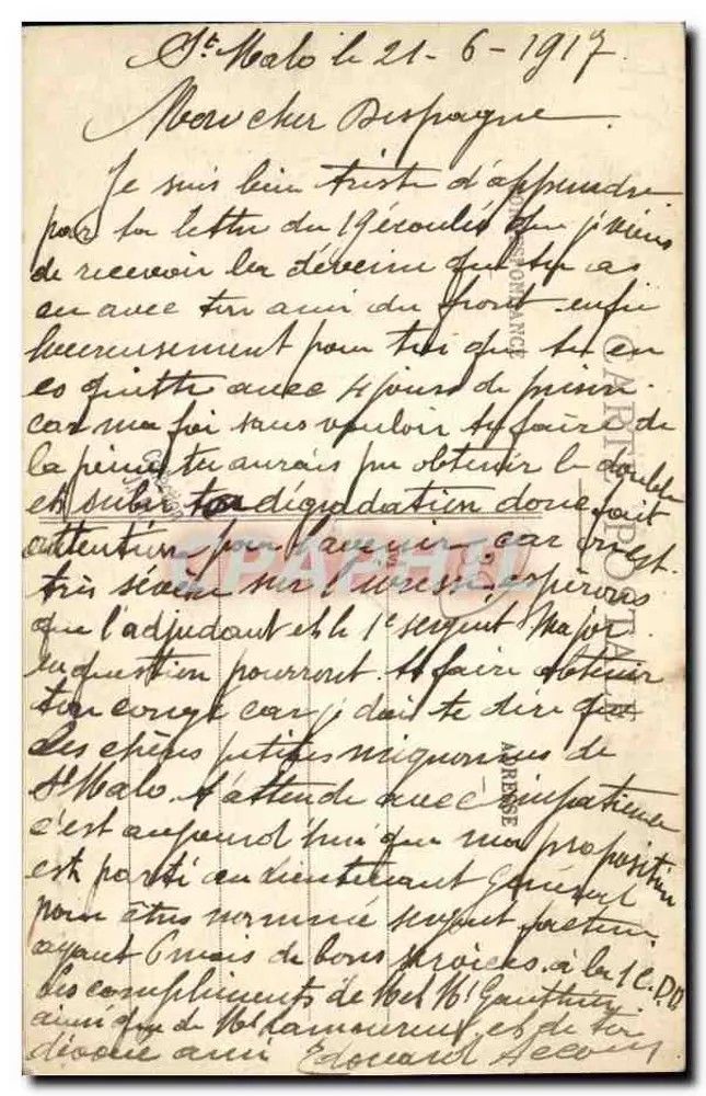 Saint-Malo - Le Fort du Petit Bé - G. F. - Nr. 4421 - Rückseite