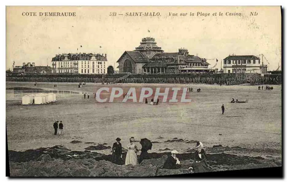 Saint-Malo — Ansicht der Strand und des Casinos — ND - Vorderseite