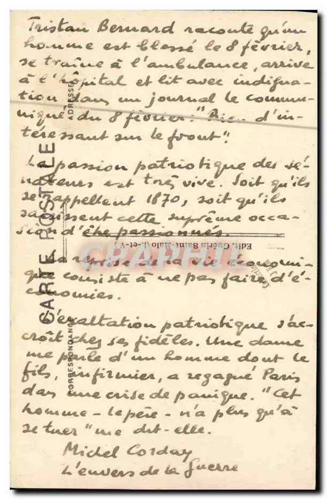 Saint-Malo — Der Chalutier Sergent-Gouranne in den Schleusen — G.F. n°3843 - Rückseite