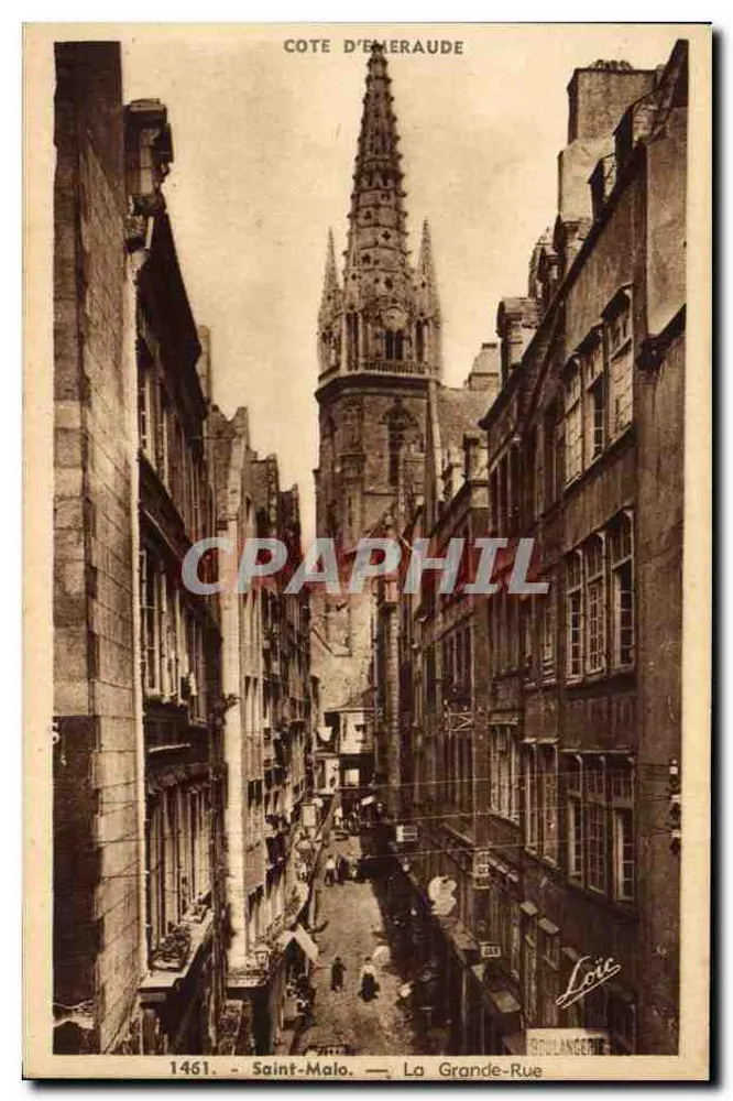 Saint-Malo — Grande-Rue — Ansicht der Kathedrale — Verlag Boulanger - Vorderseite