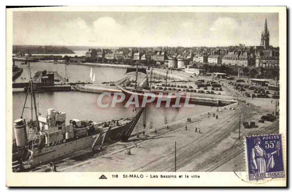 St-Malo - Die Becken und die Stadt — Antike Ansichtskarte n°118, Verleger C° DES ARTS PHOTOBUCH-CHIM - Vorderseite