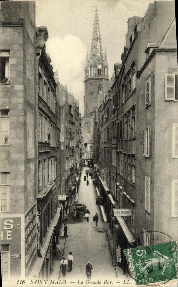 Saint-Malo — A Grande Rua — LL. — Editor LL. n° 116 - Frente