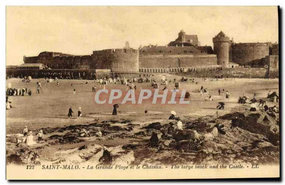 Saint-Malo - Die Grande Plage und das Schloss - LL - Vorderseite