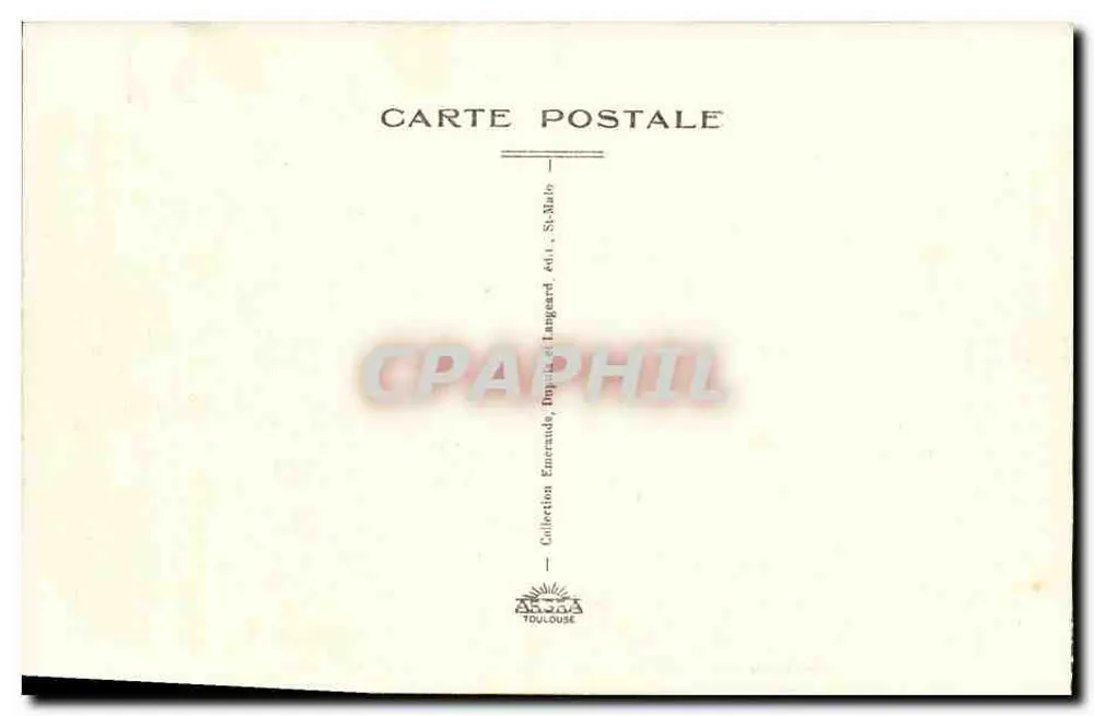 Saint-Malo — O Portinho e o Cassino — Imp. Languard, Toulouse - Verso